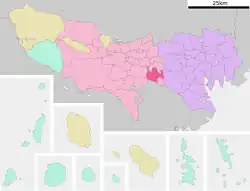 Location of Chōfu in Tokyo Metropolis