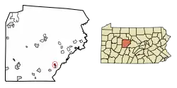 Location of Brisbin in Clearfield County, Pennsylvania.