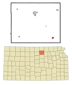 Location within Cloud County and Kansas