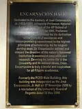 Jose Encarnaciòn Jr. Hall commemorative plaque