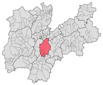 Location of Val d'Adige within Trentino.