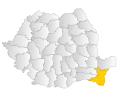 Map of Romania highlighting Constanța County