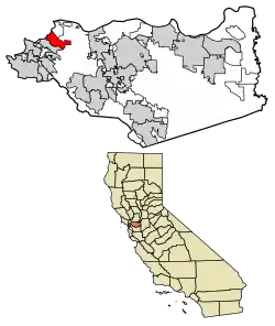 Location of Hercules in Contra Costa County, California