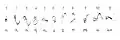 All eleven numerals found in the Kandyan Convention are given in the second row and the corresponding numerals which are given by Mendis Gunesekera are given below for comparison. Number 2 and 3 of Sinhala Illakkam have a slight variation.