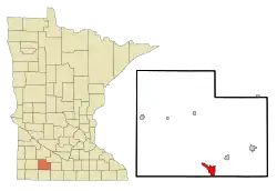 Location of Windom within Cottonwood County, Minnesota