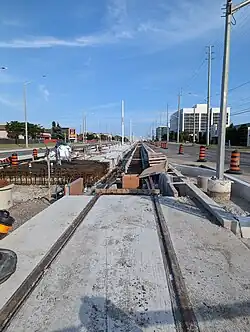 Construction progress of Courtneypark station in July 2024
