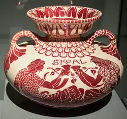 Skoal, Maw & Co vase designed by Walter Crane, c. 1885