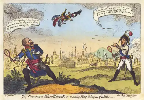The Corsican Shuttlecock, by George Cruikshank, 1814
