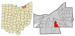 Location in Cuyahoga County, Ohio