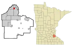 Location of the city of Sunfish Lake within Dakota County, Minnesota
