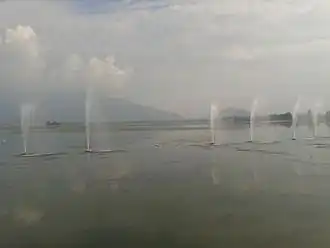 View of the Dal Lake from Foreshore Road