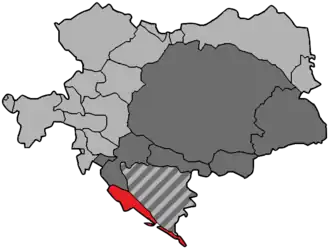 Dalmatia (red) in Austria-Hungary, 1914