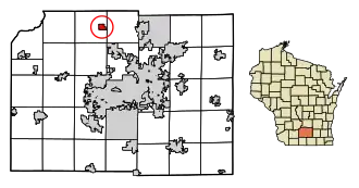 Location of Dane in Dane County, Wisconsin.