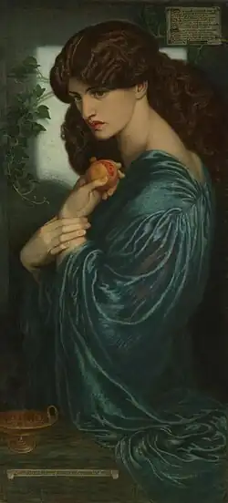 Proserpina with a pomegranate (astr. symbol )