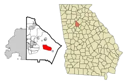 Location in DeKalb County and the state of Georgia