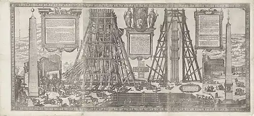 De oprichting van de obelisk op het St. Pietersplein, RP-P-OB-207.655