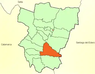 Location of Simoca Department in Tucumán Province.