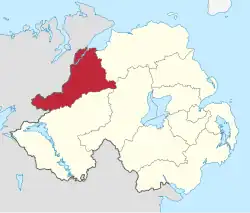 Derry and Strabane shown within Northern Ireland