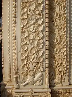 Detailed stone work, Karni Mata Temple, Bikaner Rajasthan.