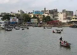 Sadarghat port on the Buriganga River, Dhaka city
