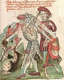 Image 35Dietrich von Bern and Hildebrand fight against dragons (from List of mythological objects)
