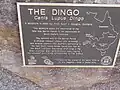 Dingo statue plaque, Jandowae, Queensland.