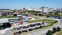 Aerial of skyline from Equity Bank Park (2023)