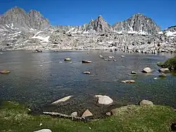Columbine Peak (right) from Dusy Basin