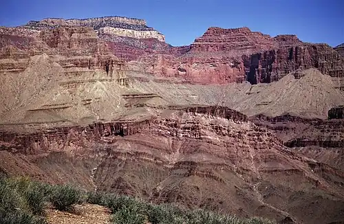Fan Island (left), with Dutton Point looming behind it. Masonic Temple to right.