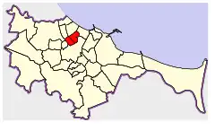Location of Zaspa within Gdańsk
