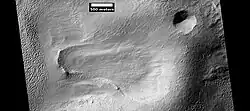Flow feature that was probably a glacier. HiRISE image.