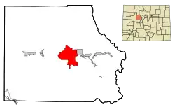 Location of the Edwards CDP in Eagle County, Colorado.