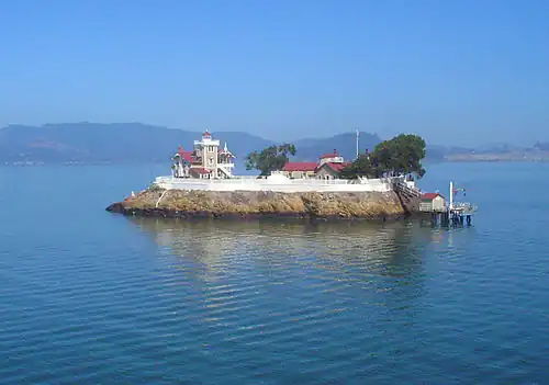 The light as seen from the deck of the World War II Liberty Ship SS Jeremiah O'Brien