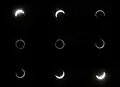Eclipse progression at the annular stage, seen from Minxiong, Chiayi County, Taiwan
