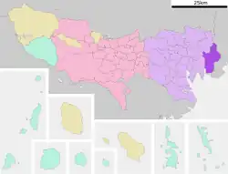 Location of Edogawa in Tokyo Metropolis