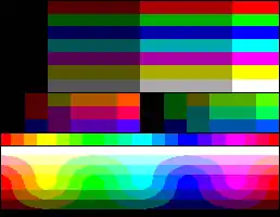 Full 64-color EGA palette test card