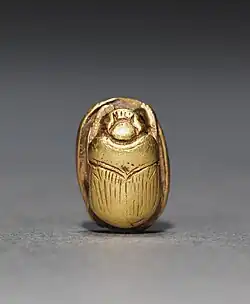 Scarab; c. 1980 BC; gold; overall: 1.1 cm; Cleveland Museum of Art (Cleveland, Ohio, US)