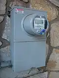 Each local mesh networked smart meter has a hub such as this Elster A3 Type A30, which interfaces 900MHz smart meters to the metering automation server via a landline.[124]