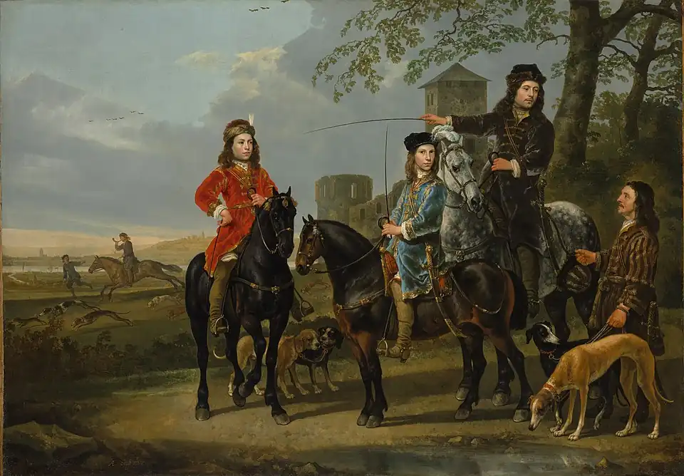 Equestrian Portrait of Cornelis and Michiel Pompe van Meerdervoort with Their Tutor and Coachman (before 1653), Metropolitan Museum of Art