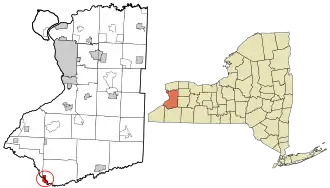 Location in Erie County and the state of New York