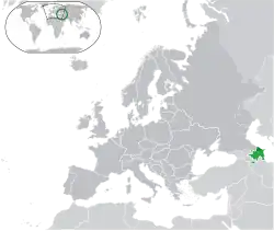 Map showing Azerbaijan in Europe