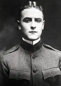 Photograph of F. Scott Fitzgerald in his World War I army uniform.