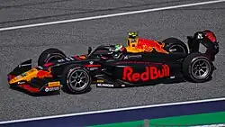 Arvid Lindblad driving the Dallara F2-2025 at the 2025 Spielberg Formula 2 round