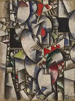 Fernand Léger, 1912–13, Nude Model in the Studio (Le modèle nu dans l'atelier), oil on burlap, 128.6 × 95.9 cm, Solomon R. Guggenheim Museum
