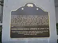 First and Second State Capitols, at the Sacramento Courthouse. California Historical Landmark marker #869, State Capitol 1852, 1854 and parts from 1863 to 1869.