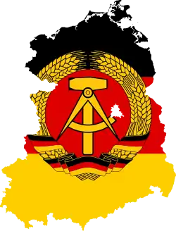 Flag map of East Germany