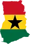 Flag Map of Ghana