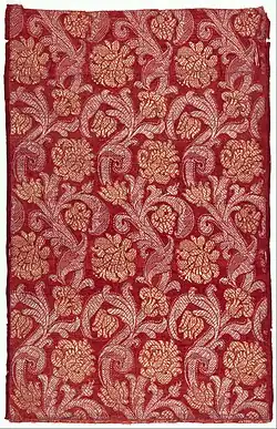 Red damask fragment from the same time period