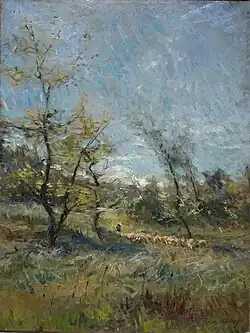 Herd in Kempen (Troupeau en Campine), oil on canvas, 80 x 60&nbsp;cm
