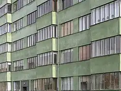 Det Grønne Funkishus (1932), Frederiksberg. Early funkis, facade detail.